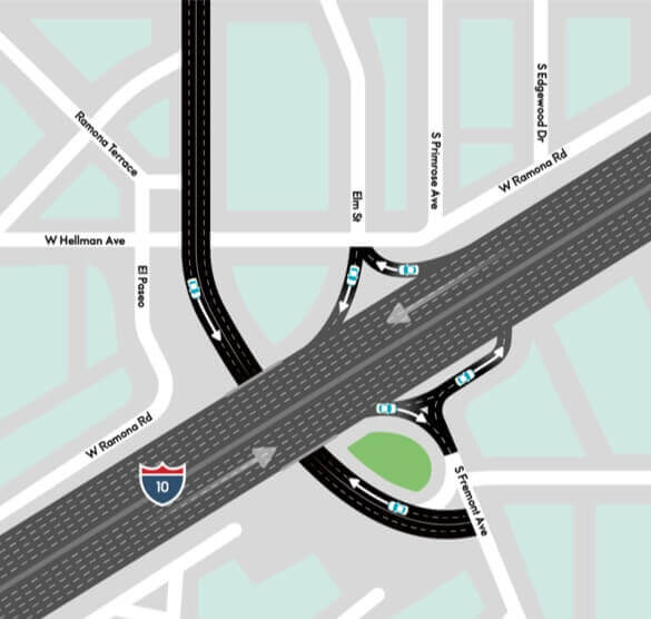 Map of Fremont Ave Interchange